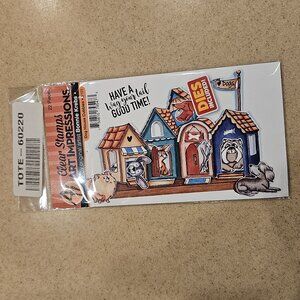 RARE CLEAR STAMPS ART IMPRESSIONS BONNIE KREBS DOG HOUSE CUBBIES CRAFT STAMP